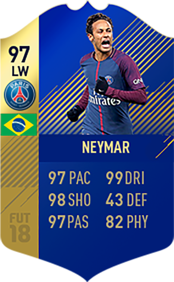 F U T18 Neymar Player Card PNG Image