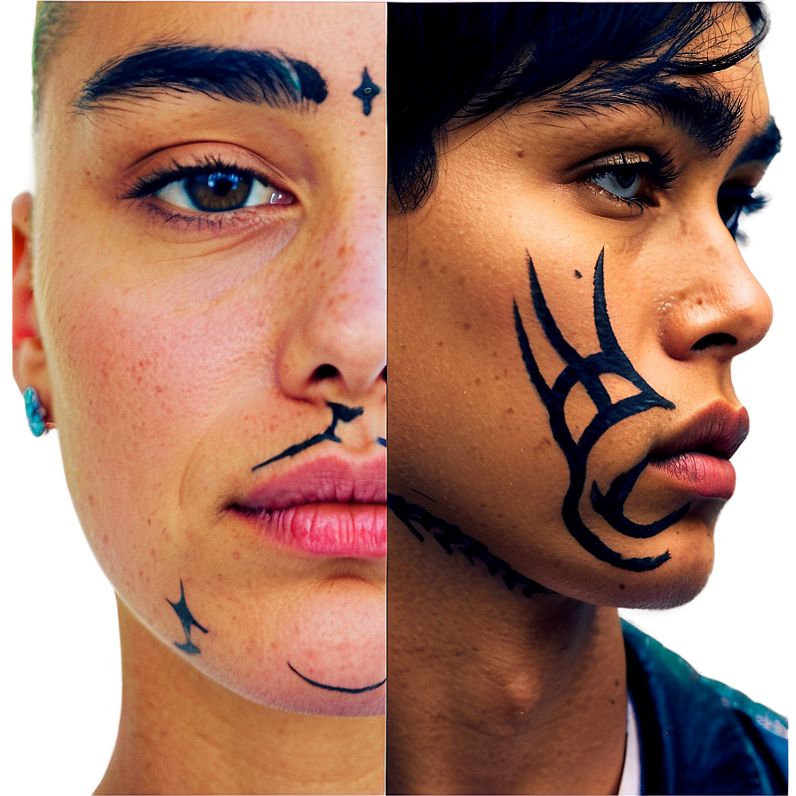 Face Tattoo D PNG Image