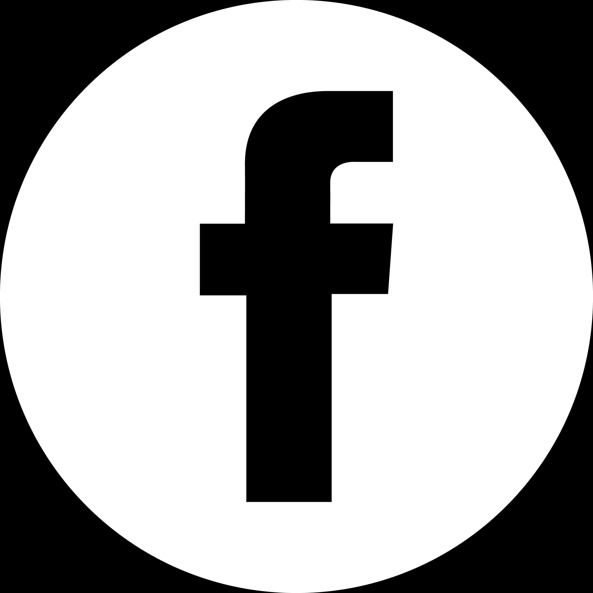 Facebook Icon White Circle Black Background PNG Image