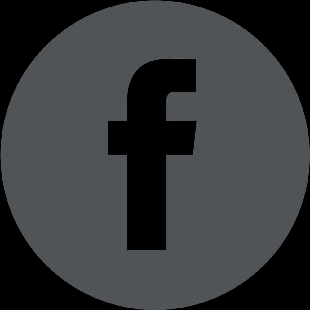 Facebook Icon Whiteon Dark Background PNG Image