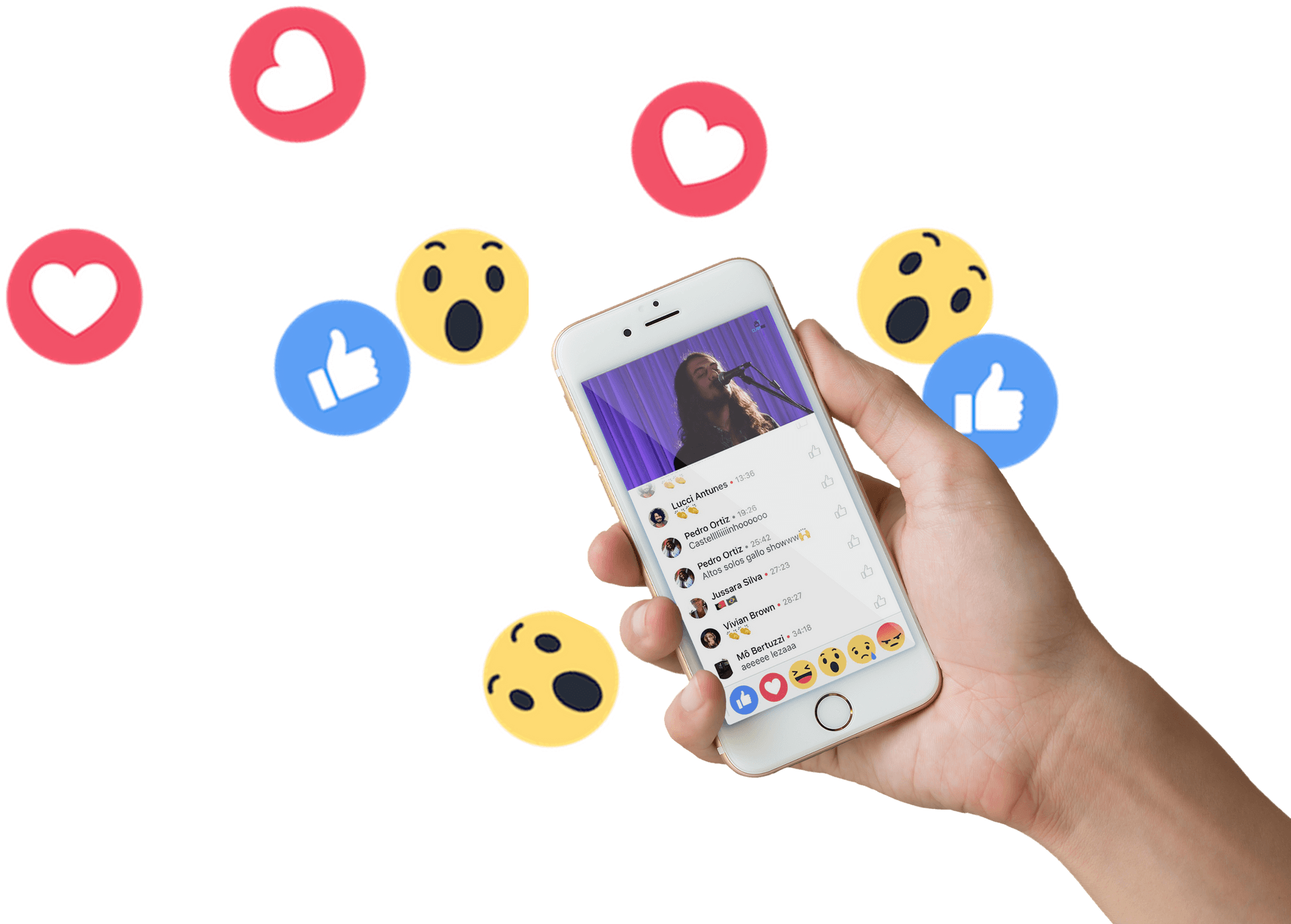 Facebook Live Reactionsand Engagement PNG Image