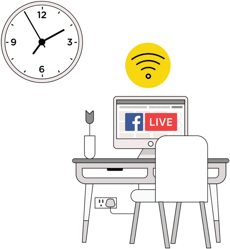 Facebook Live Streaming Setup PNG Image