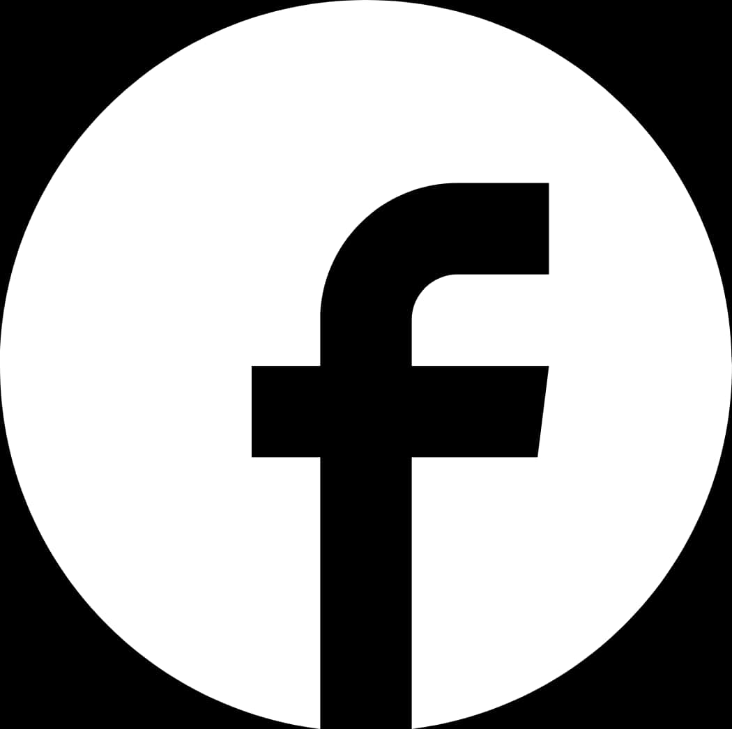 Facebook Logo White Circle Black Background PNG Image