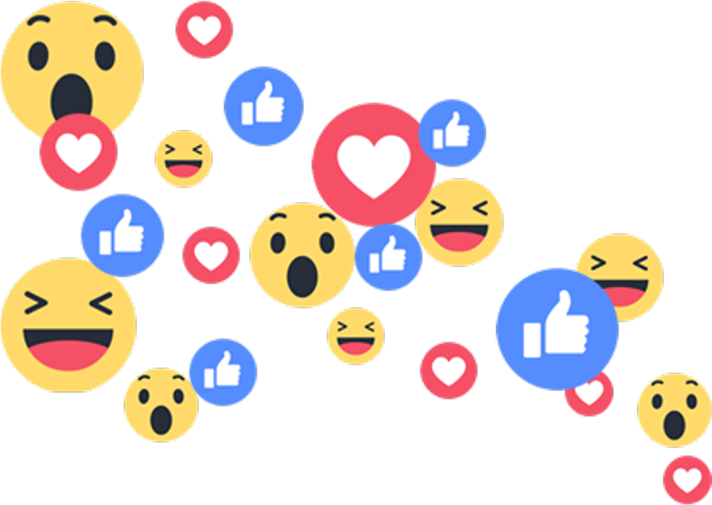 Facebook Reactions Emojis Floating PNG Image