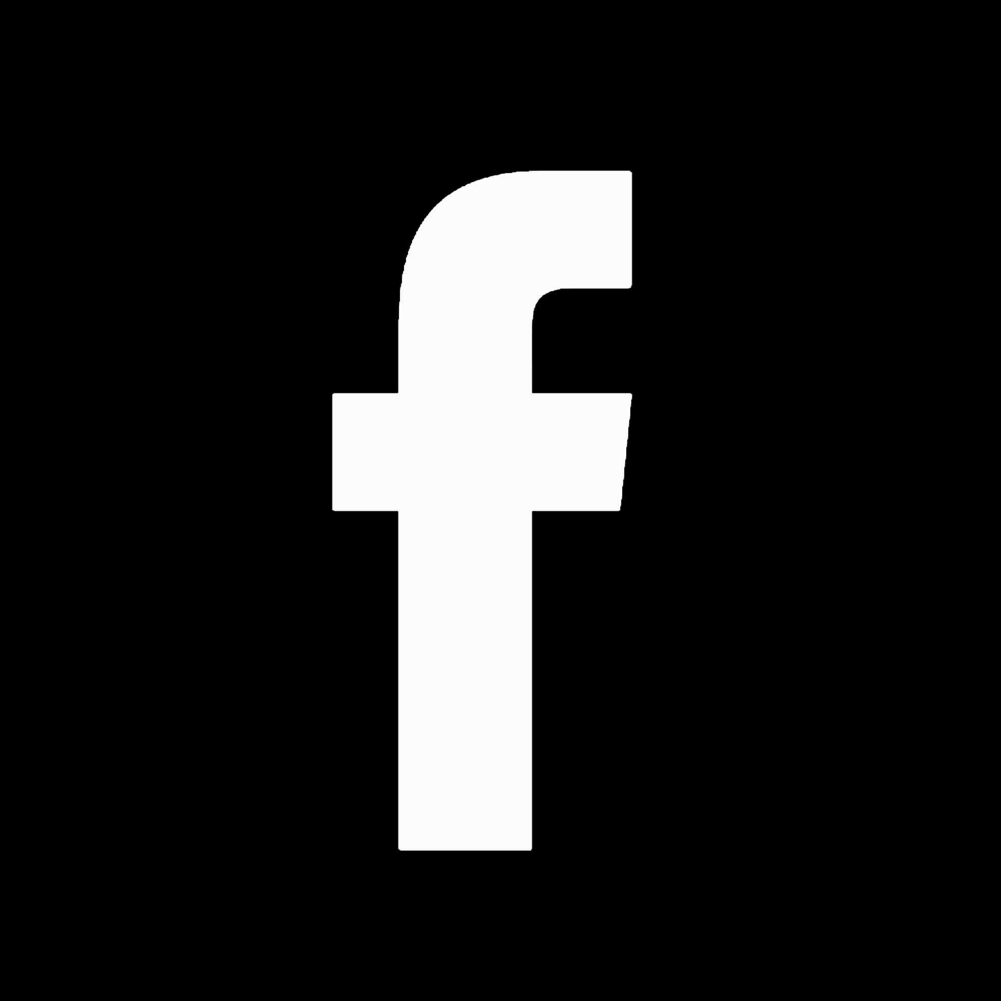 Facebook White Iconon Black Background PNG Image