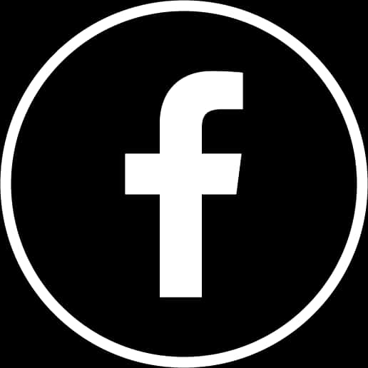 Facebook White Iconon Black PNG Image