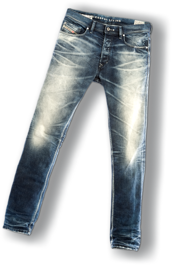 Faded Blue Denim Jeans PNG Image