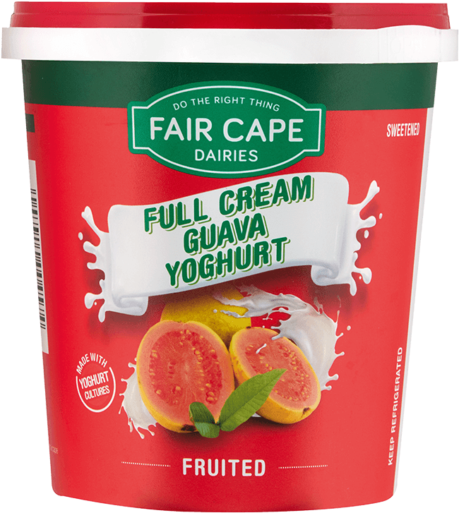 Fair Cape Full Cream Guava Yoghurt Packaging PNG Image