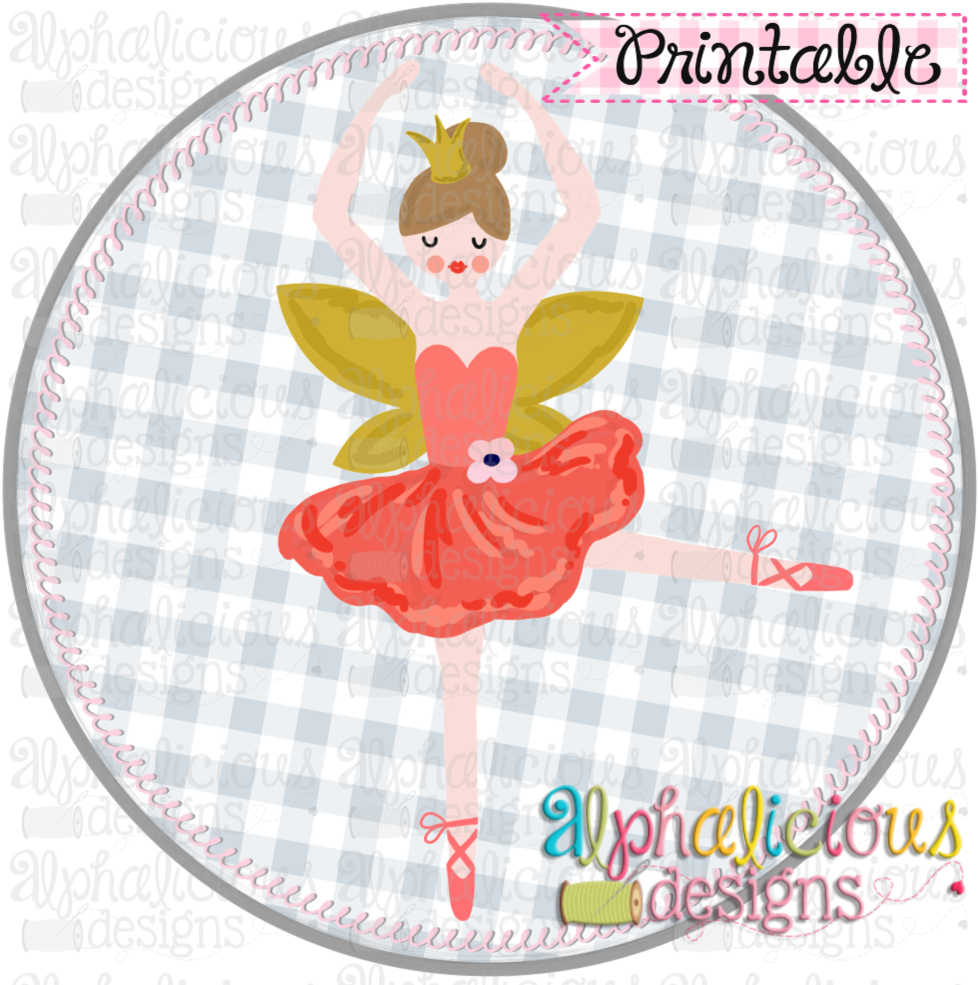 Fairy Ballerina Circle Design PNG Image