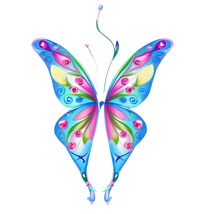 Fairy Wings With Floral Accents Png 05252024 PNG Image