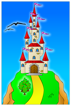 Fairytale Castle Illustration PNG Image