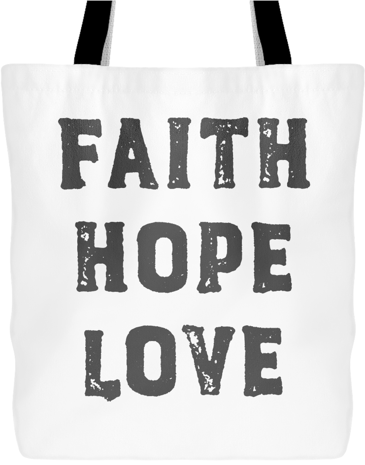 Faith Hope Love Tote Bag PNG Image