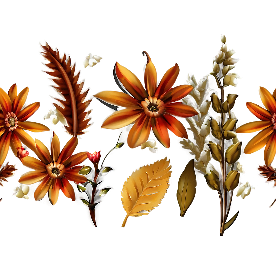 Fall Flowers B PNG Image