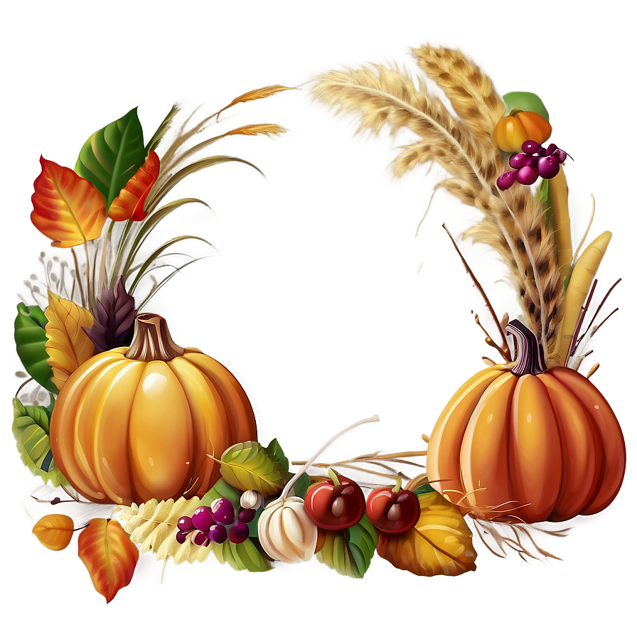 Fall Harvest Thanksgiving Border Png Der PNG Image