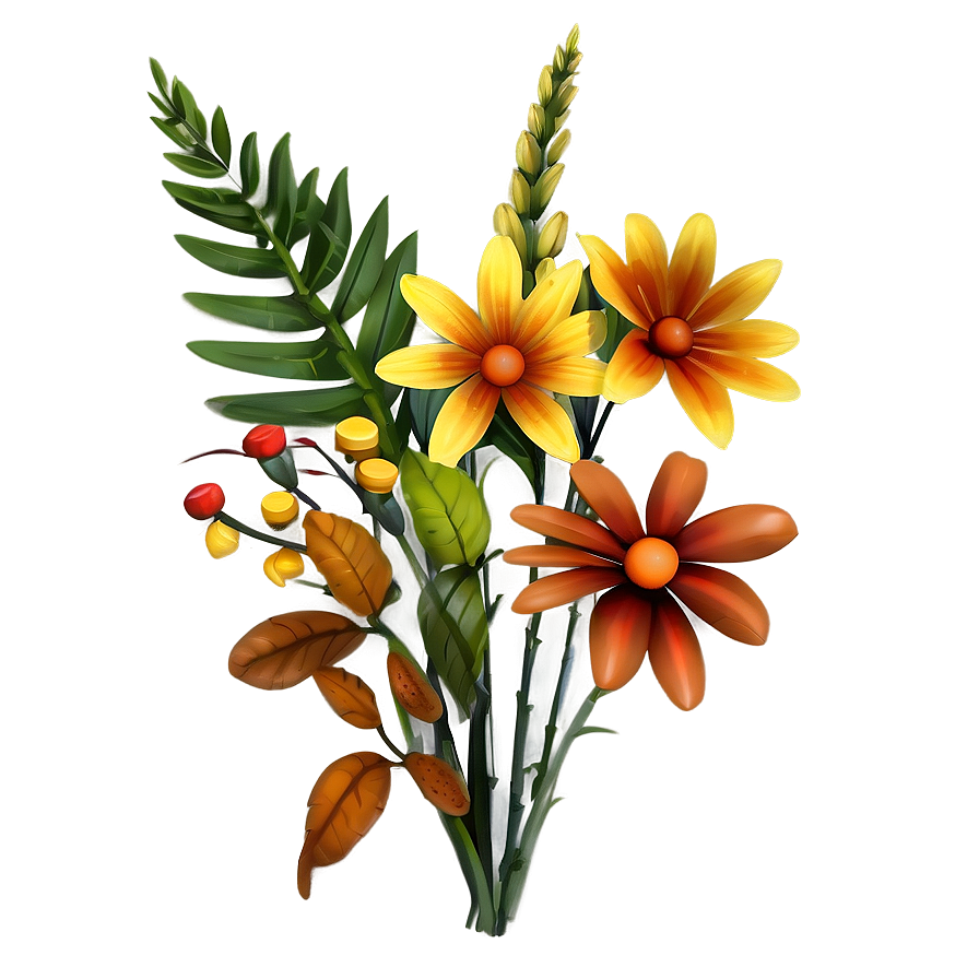 Fall Landscape Flowers Png Xfi PNG Image