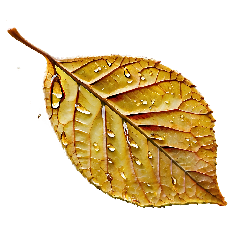 Fall Leaf With Dew Png Jxo PNG Image