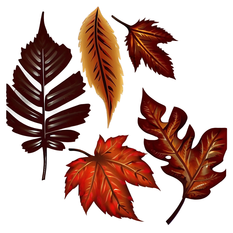 Fall Leaves Silhouette Png Pjt11 PNG Image