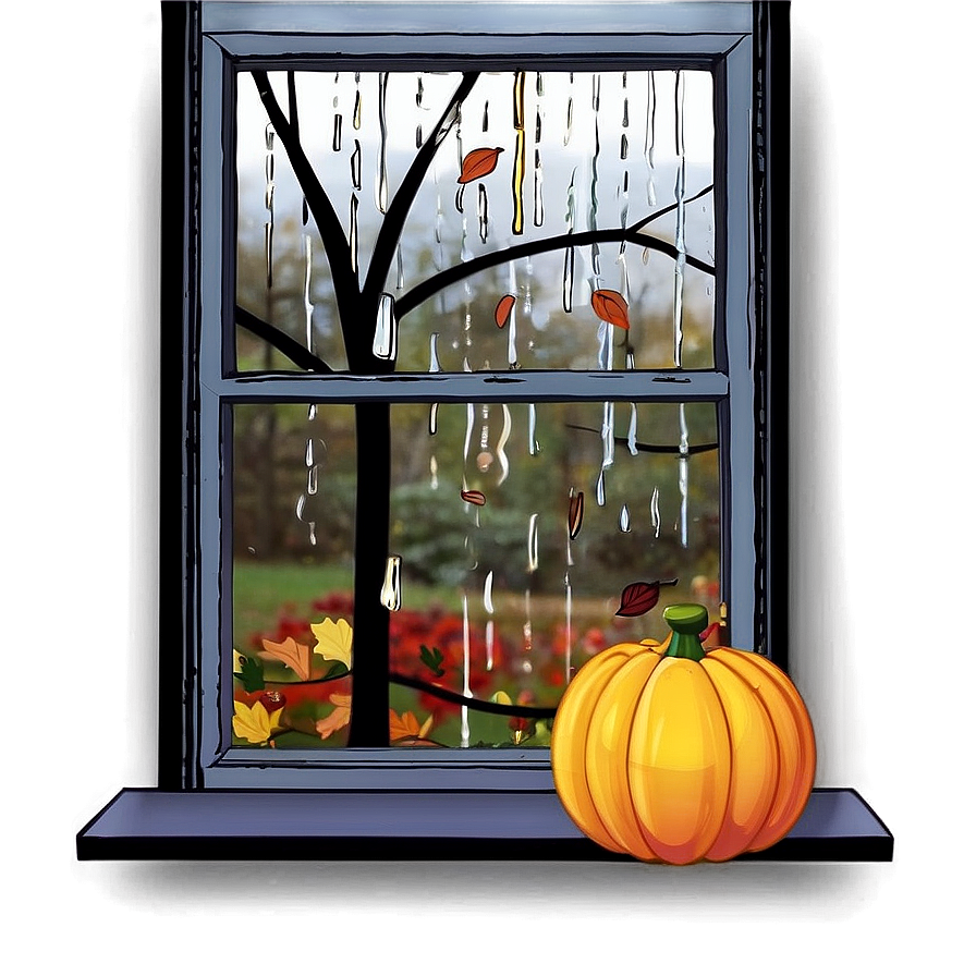 Fall Rainy Day Window Png 06282024 PNG Image