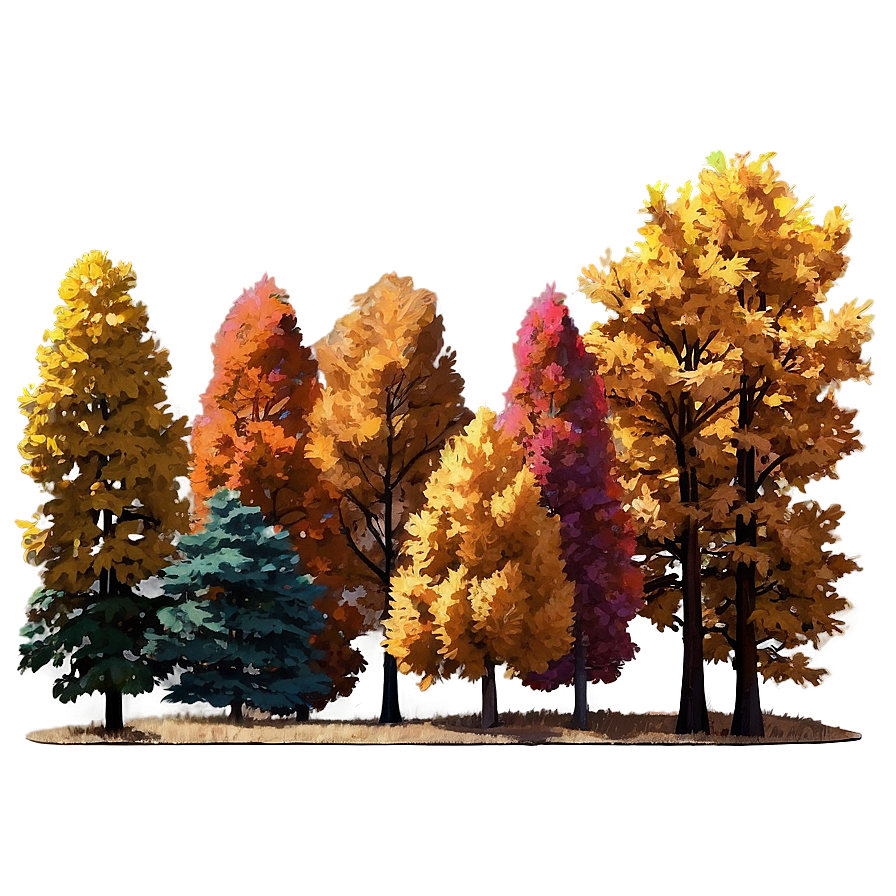 Fall Trees Against Blue Sky Png Yco18 PNG Image