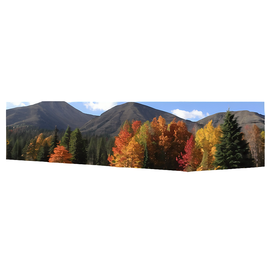 Fall Trees And Mountain View Png Mki13 PNG Image