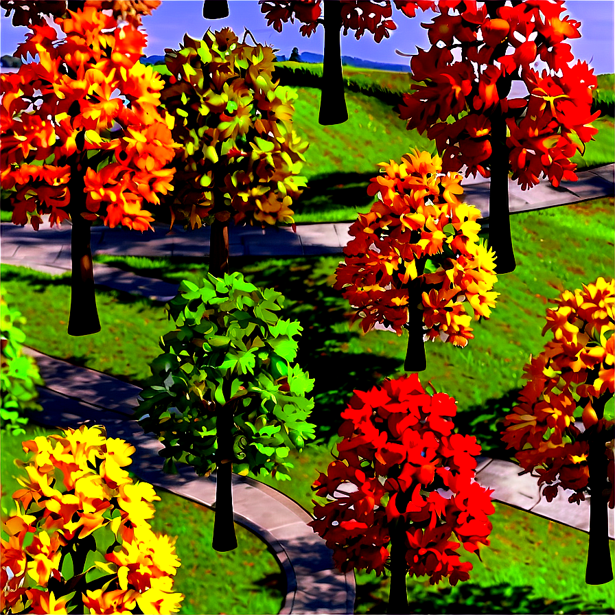 Fall Trees In City Park Png 06212024 PNG Image