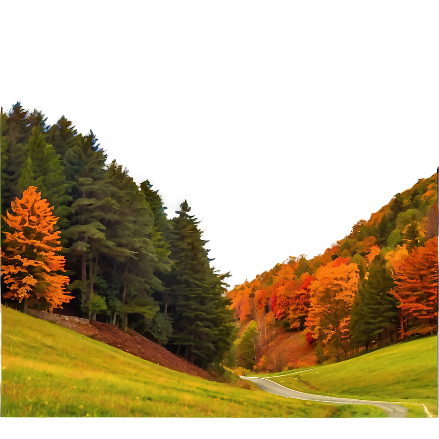 Fall Trees On Rolling Hills Png 2 PNG Image