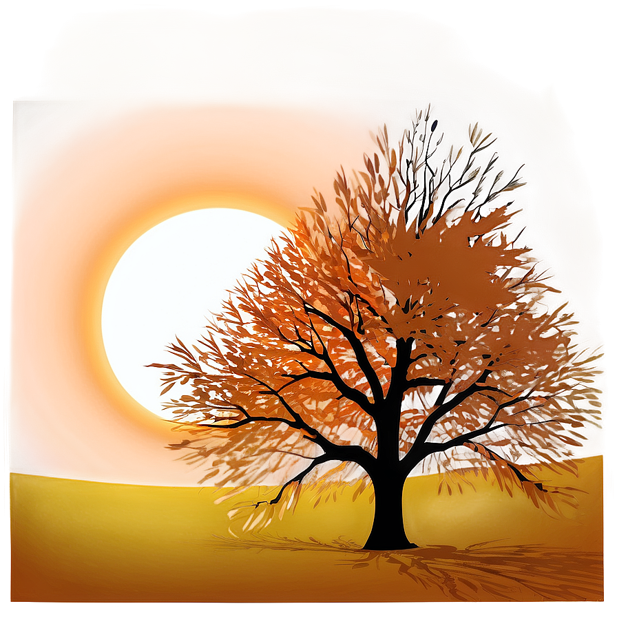 Fall Trees Silhouette Sunset Png 43 PNG Image