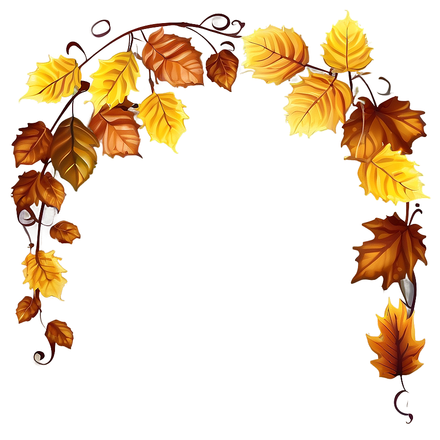 Fallen Leaves Border Design Png Fyn PNG Image