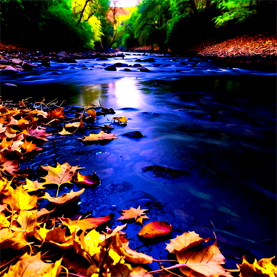 Fallen Leaves By The River Png 20 PNG Image