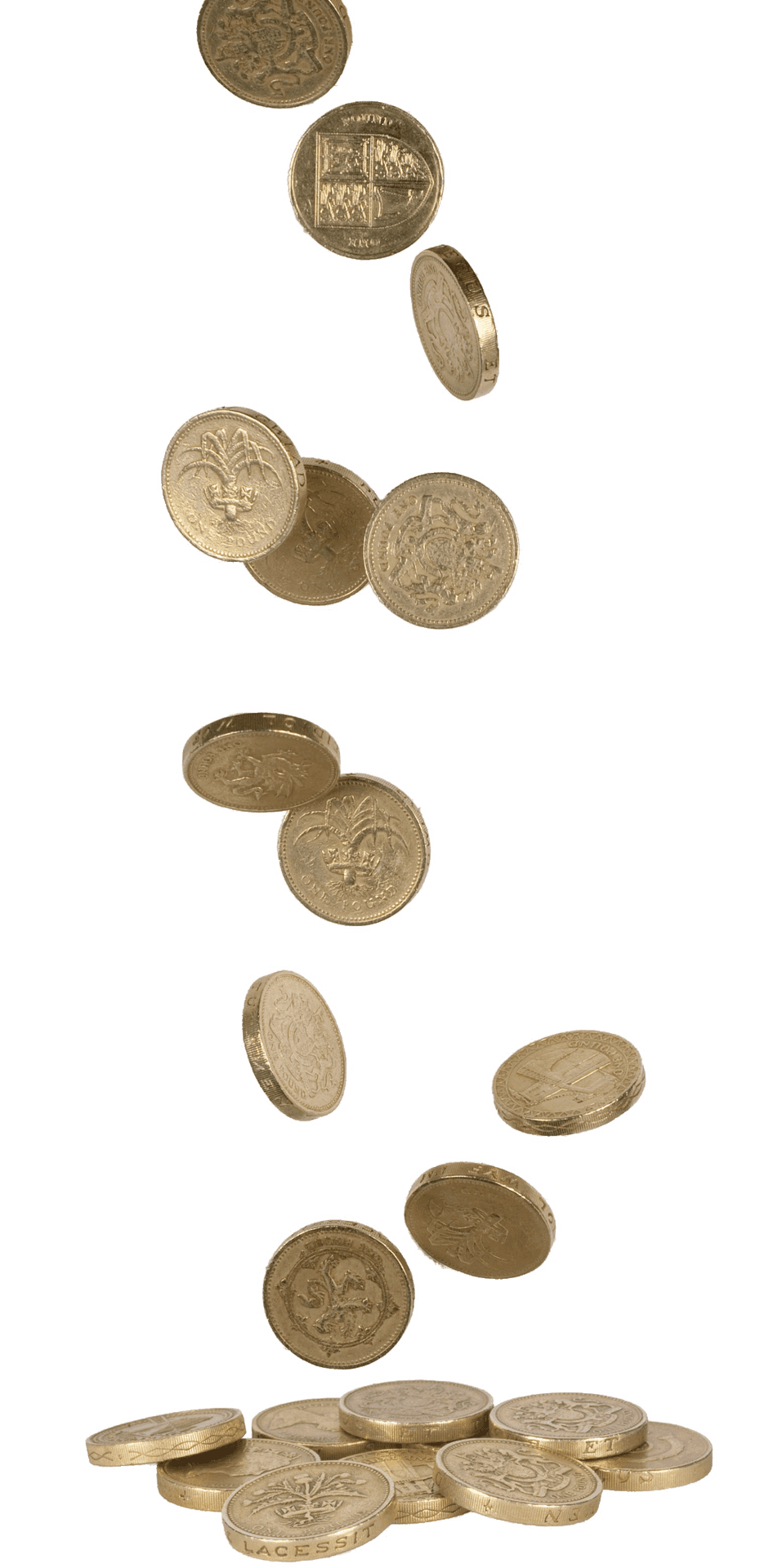 Falling Coins Sequence PNG Image