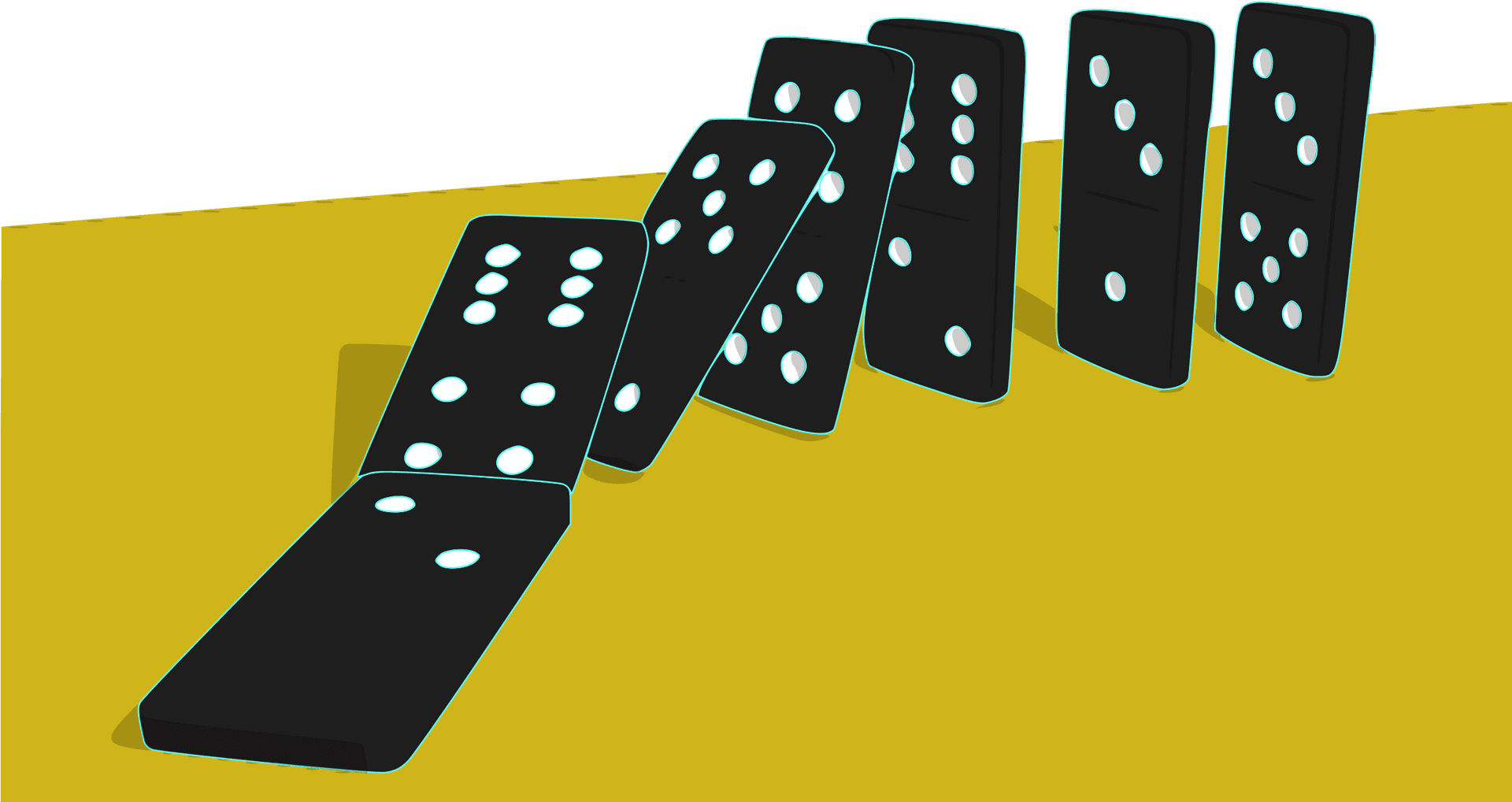 Falling Dominoes Chain Reaction PNG Image