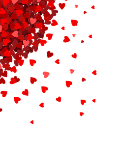 Falling Hearts Black Background PNG Image