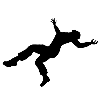 Falling Person Silhouette PNG Image