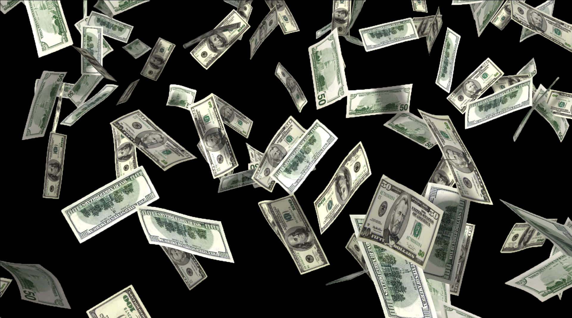 Falling U S Dollar Bills PNG Image