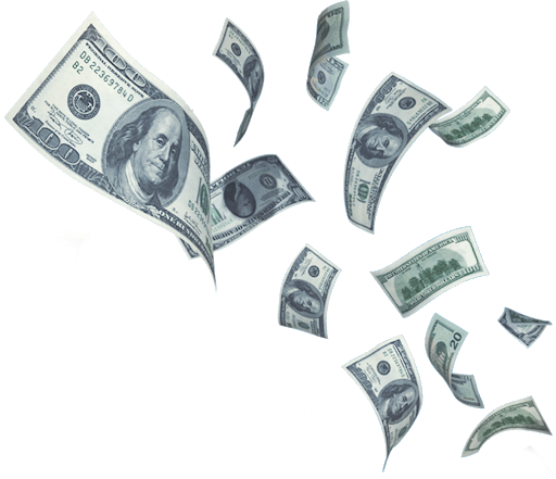 Falling U S Dollar Bills PNG Image