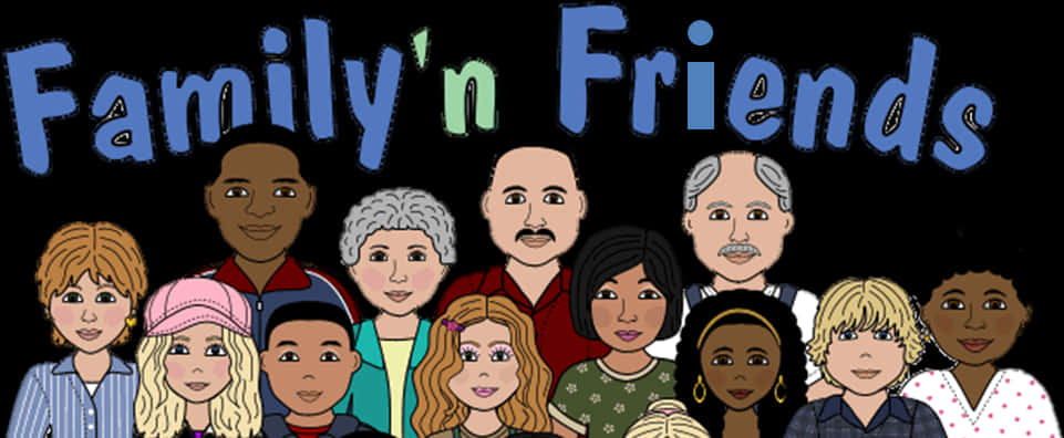 Family_and_ Friends_ Illustration PNG Image