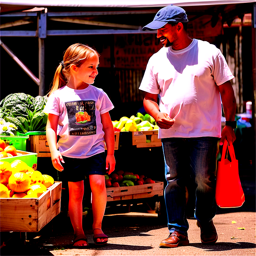 Family At The Farmers Market Png Lfp PNG Image