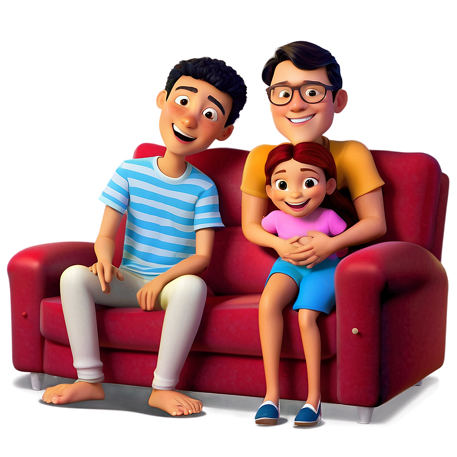 Family Cartoon Movie Night Png 06282024 PNG Image