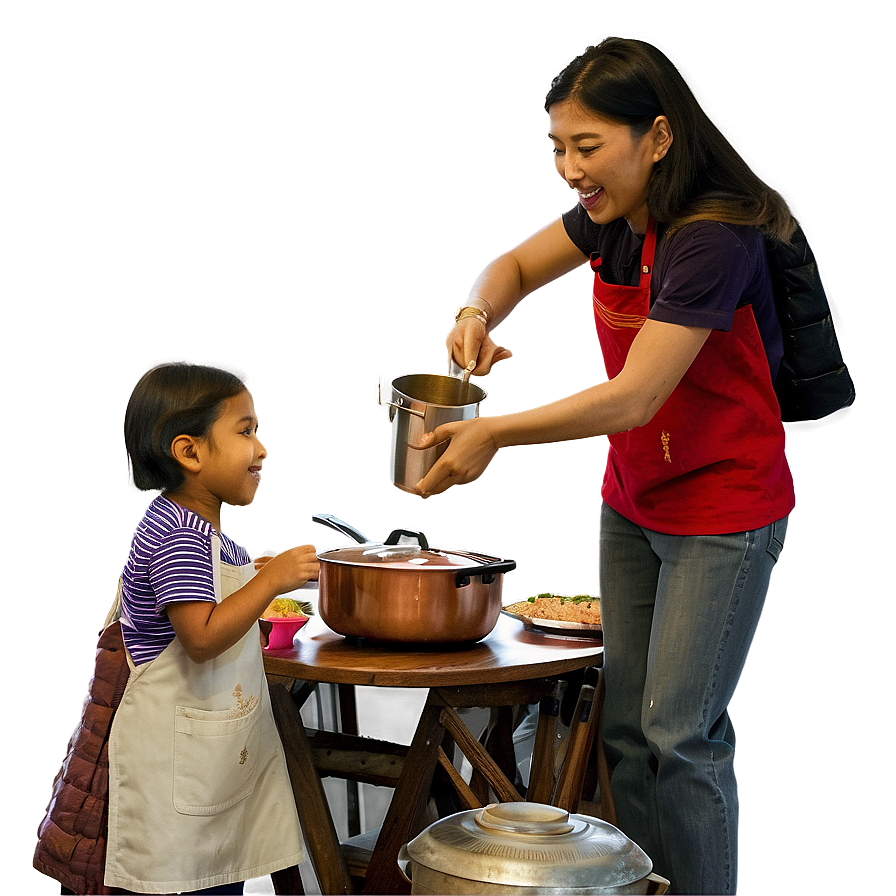 Family Dinner Cooking Png Qhn PNG Image