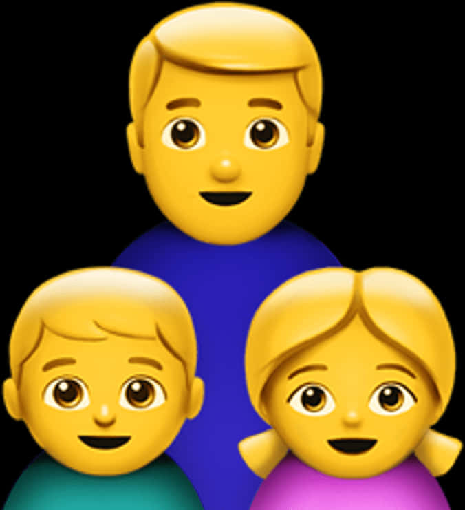 Family_ Emoji_ Father_and_ Children PNG Image