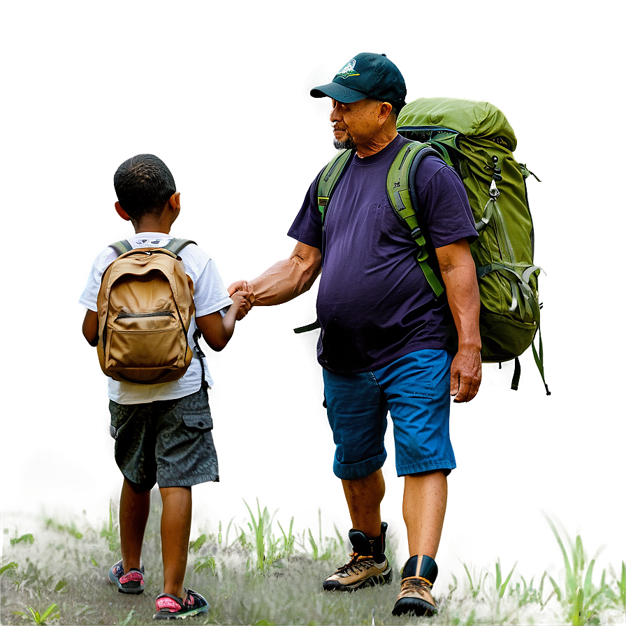 Family In Nature Hike Png Cay PNG Image