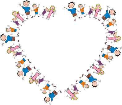 Family Love Heart Illustration PNG Image