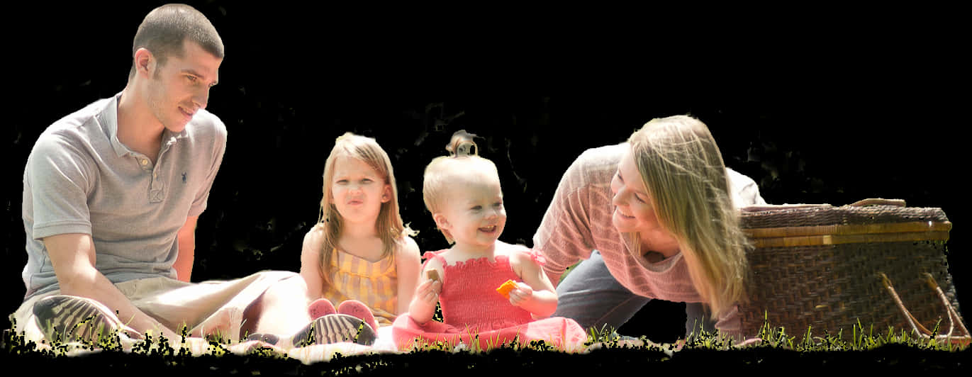 Family Picnic Moment PNG Image