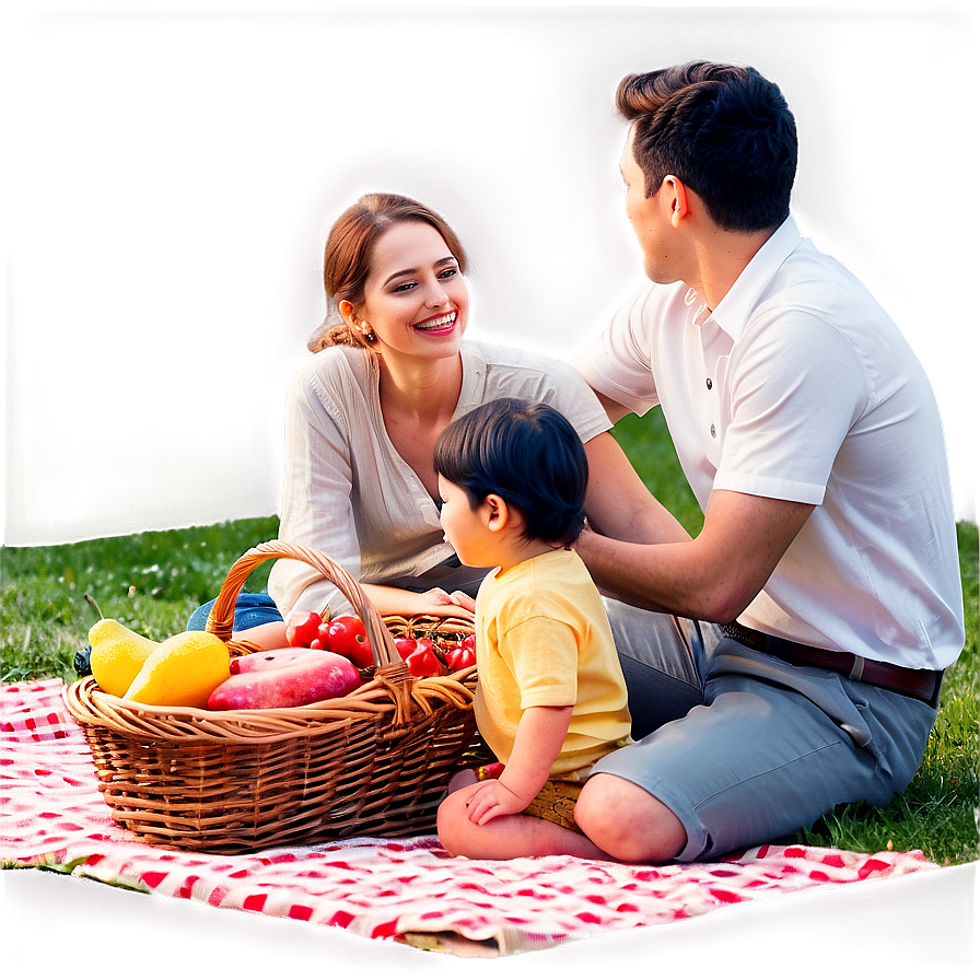 Family Picnic Scene Png 05042024 PNG Image