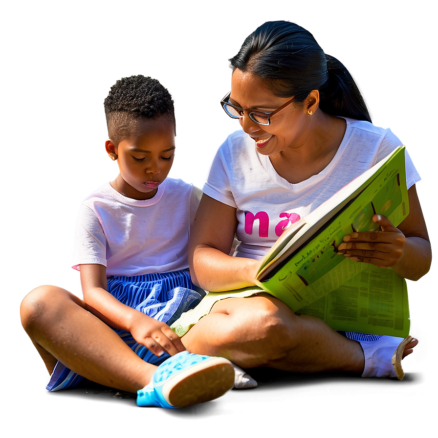 Family Reading Time Png Ybe PNG Image