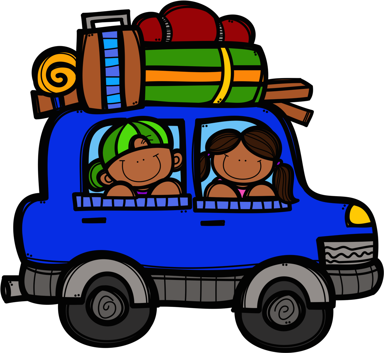 Family_ Road_ Trip_ Cartoon PNG Image