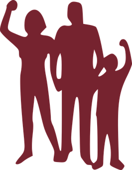 Family Silhouette Celebration PNG Image