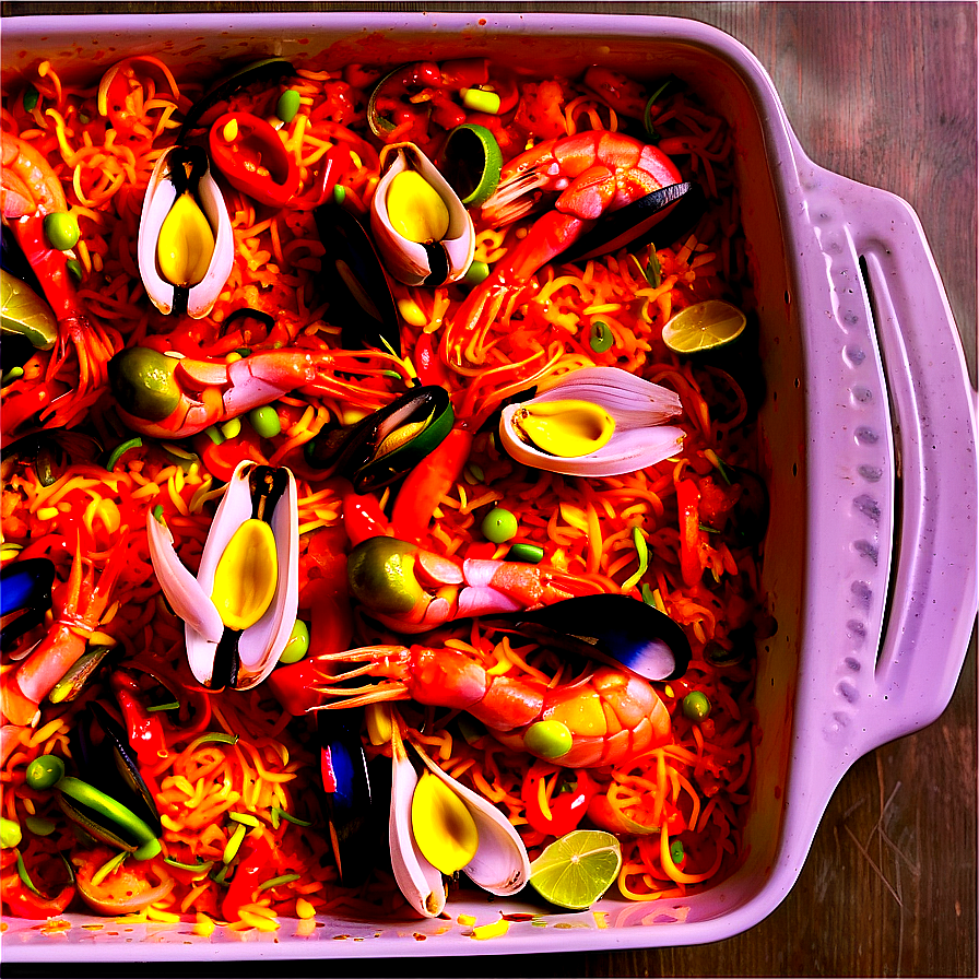 Family-style Paella Bake Png 20 PNG Image