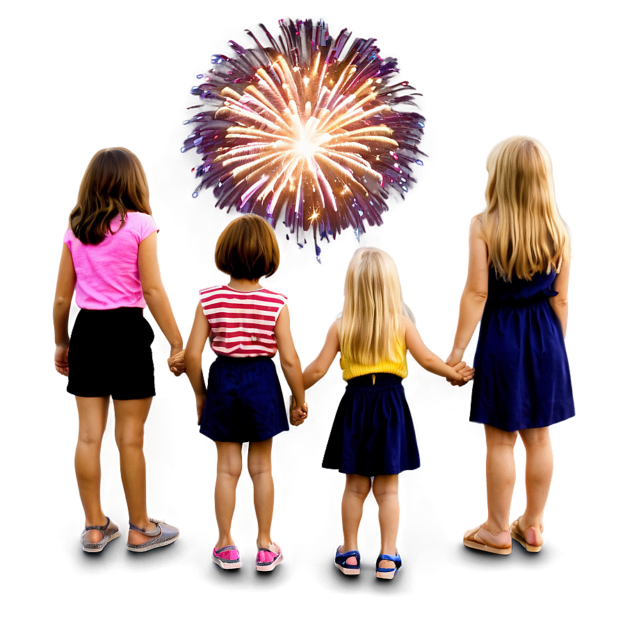 Family Watching Fireworks Png 05042024 PNG Image