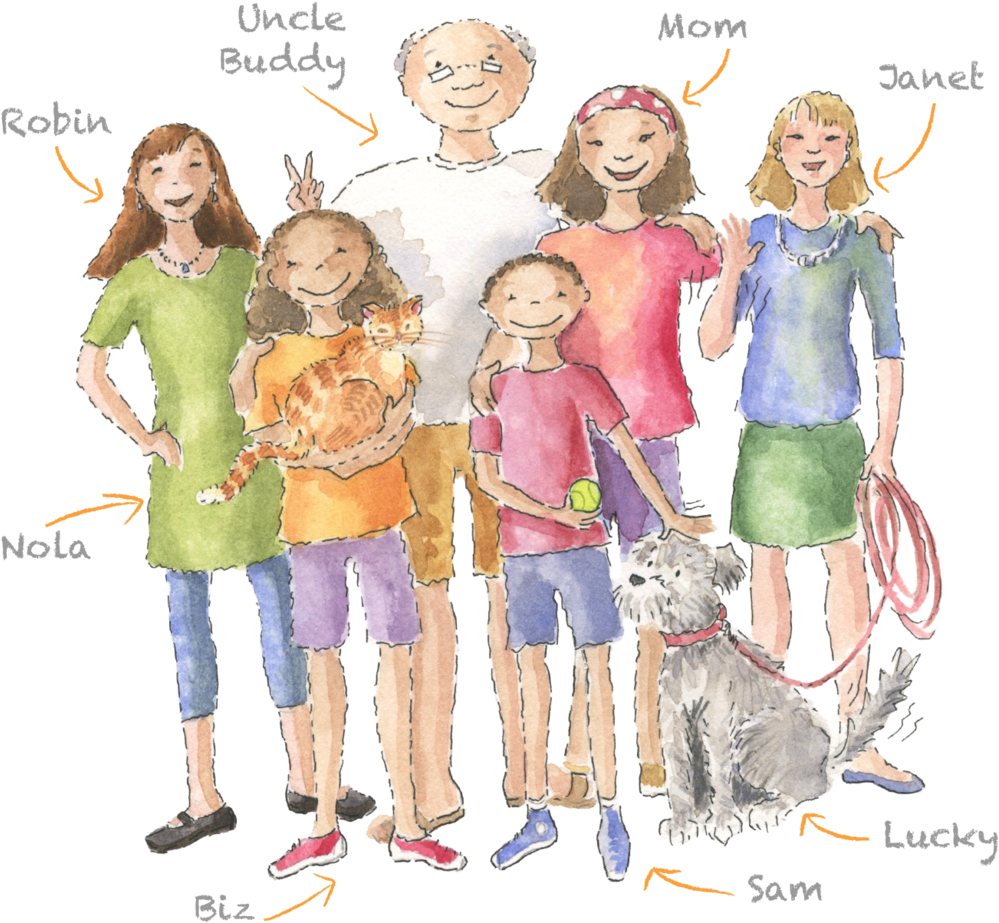 Familyand Pets Illustration PNG Image